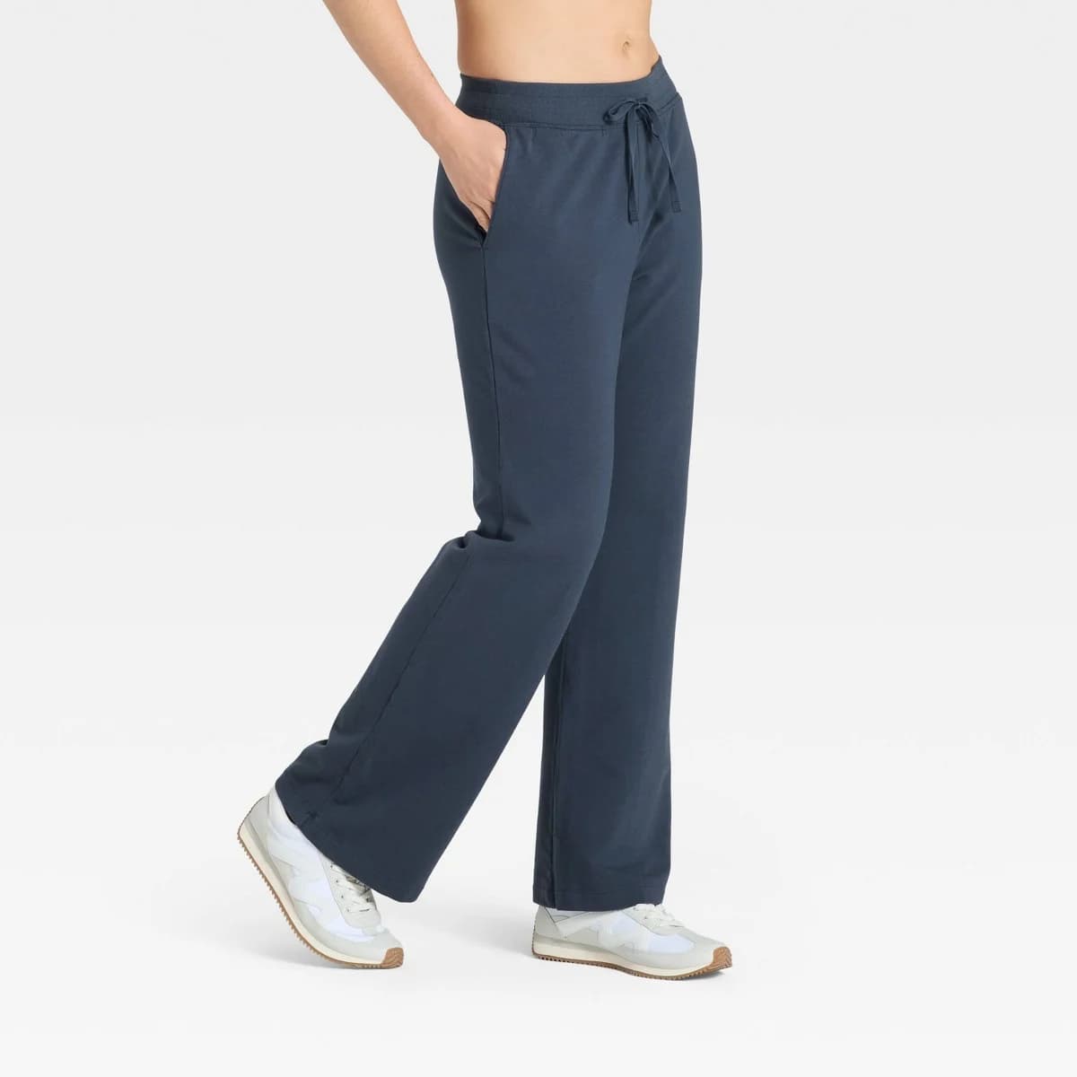 Women's Modal French Terry Flare Sweatpants - All In Motion™ Navy Blue M — Manufacturer Picture