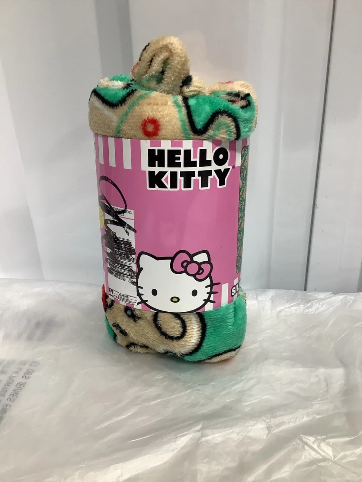 Hello Kitty Silk Touch Throw Blanket Green 40"x50" Candy Cane Xmas Trees — Actual Product
