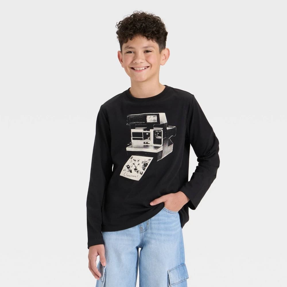 Boys' Long Sleeve Polaroid Camera Graphic T-Shirt - Cat & Jack™