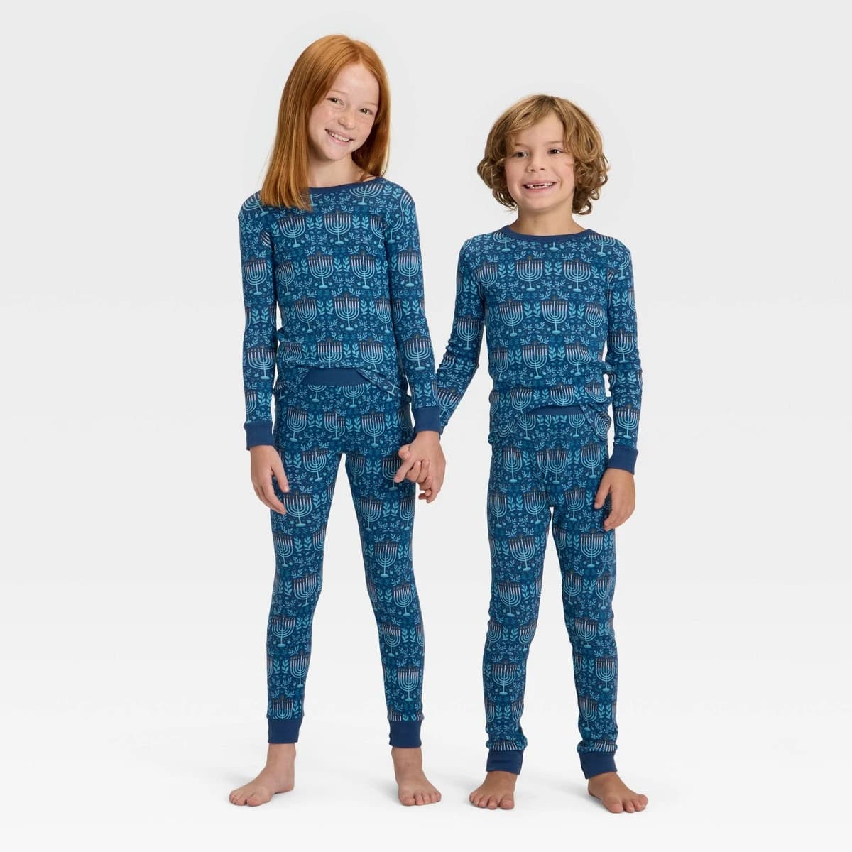 Kids' Hanukkah Ribbed Long Sleeve Shirt and Pants Holiday Matching Family Pajama Set - Wondershop™