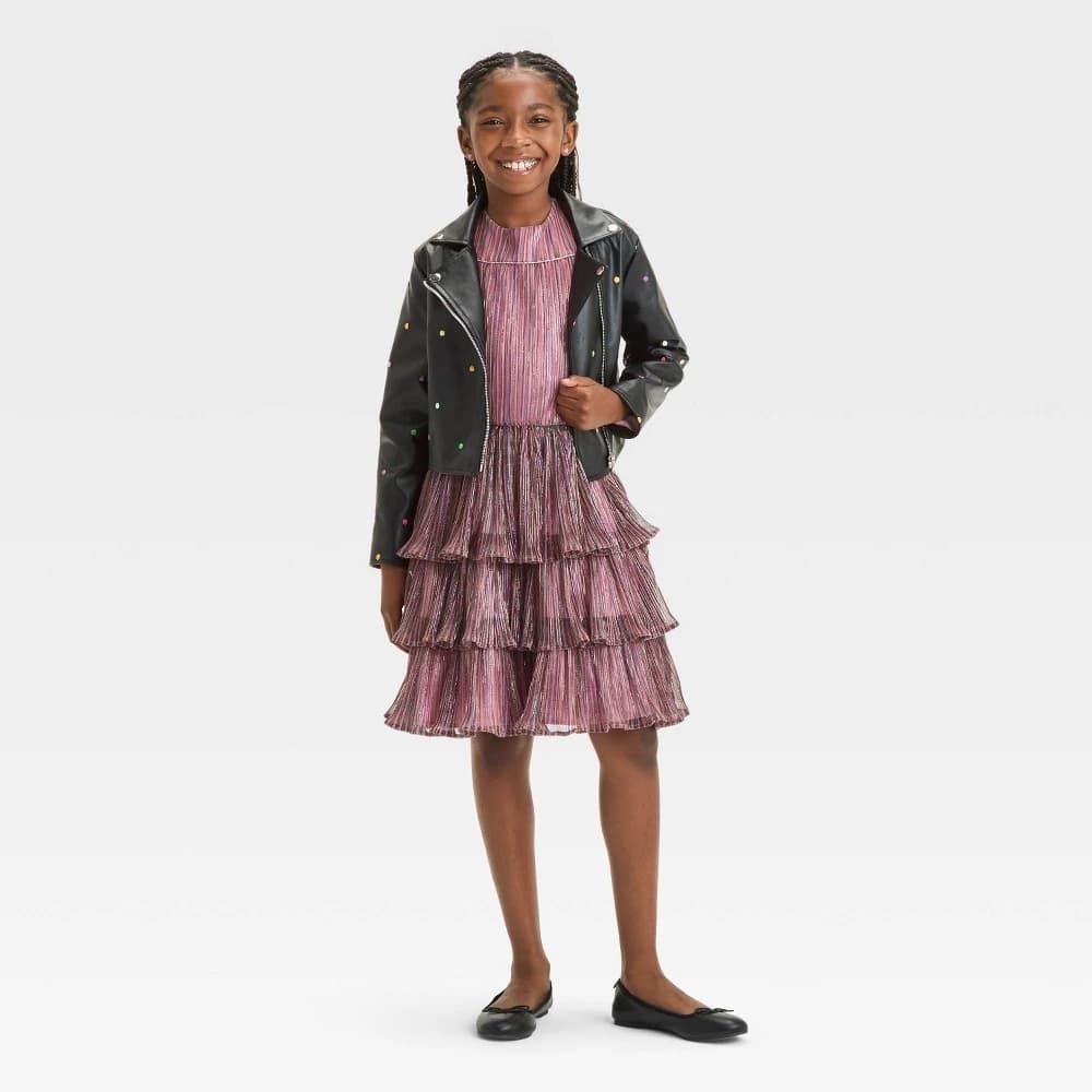 Girls' FAO Schwarz Leather Jacket & Dress Set