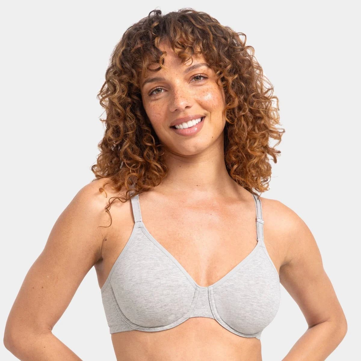 Fruit of the Loom Women's Premium Cotton Stretch Unlined Underwire Bra - Gray XL — Manufacturer Picture