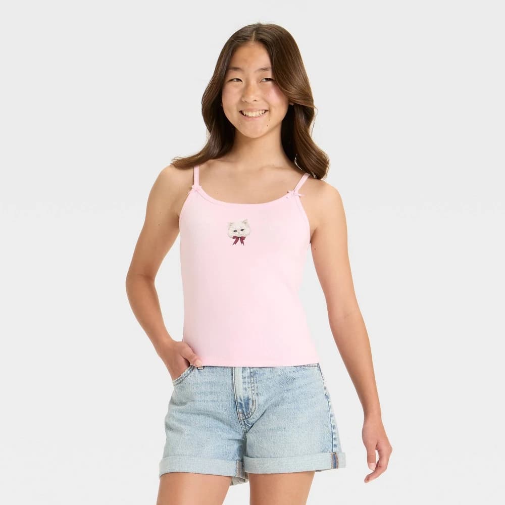 Girls' Graphic Cami - art class™ Pink L — Manufacturer Picture
