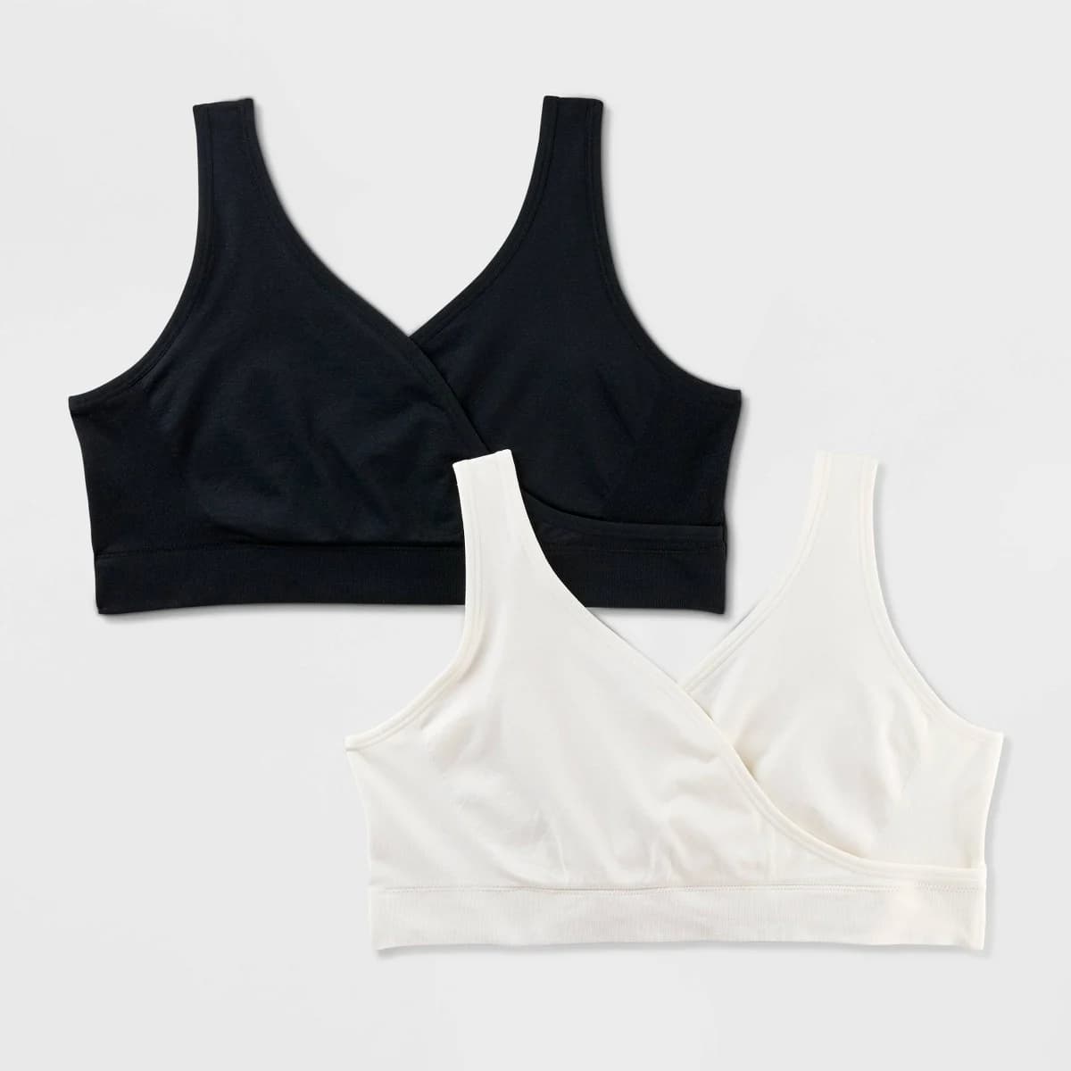 Women's 2pk Nursing Unlined V-Neck Bralette - Auden™ Black/White S — Manufacturer Picture