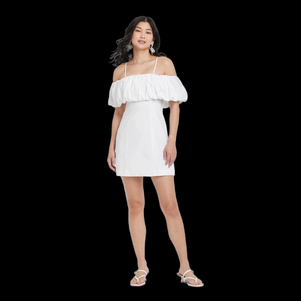 Women's Ruffle Mini A-Line Dress - A New Day™ White 4 — Manufacturer Picture