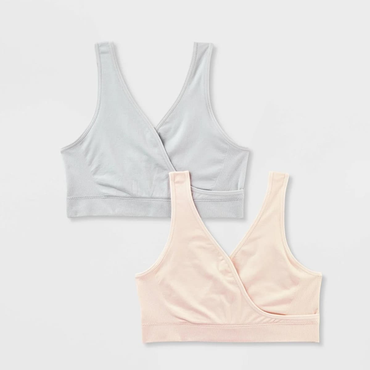 Women's 2pk Nursing Unlined V-Neck Bralette - Auden™ Gray/Rose S — Manufacturer Picture