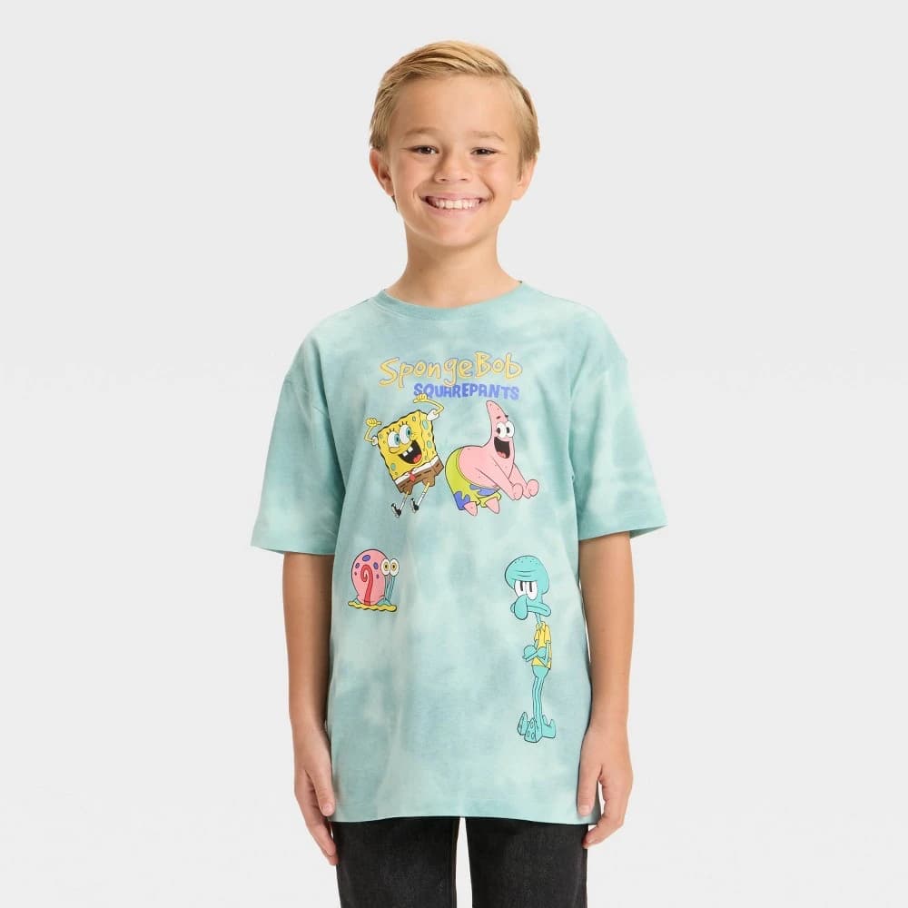 Boys' Spongebob Squarepants Short Sleeve Graphic T-Shirt - Green S — Manufacturer Picture