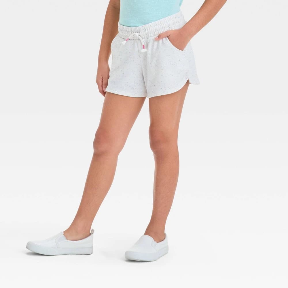 Girls' Knit Pull-On Shorts - Cat & Jack™ Dotted Rainbow Cream XL — Manufacturer Picture