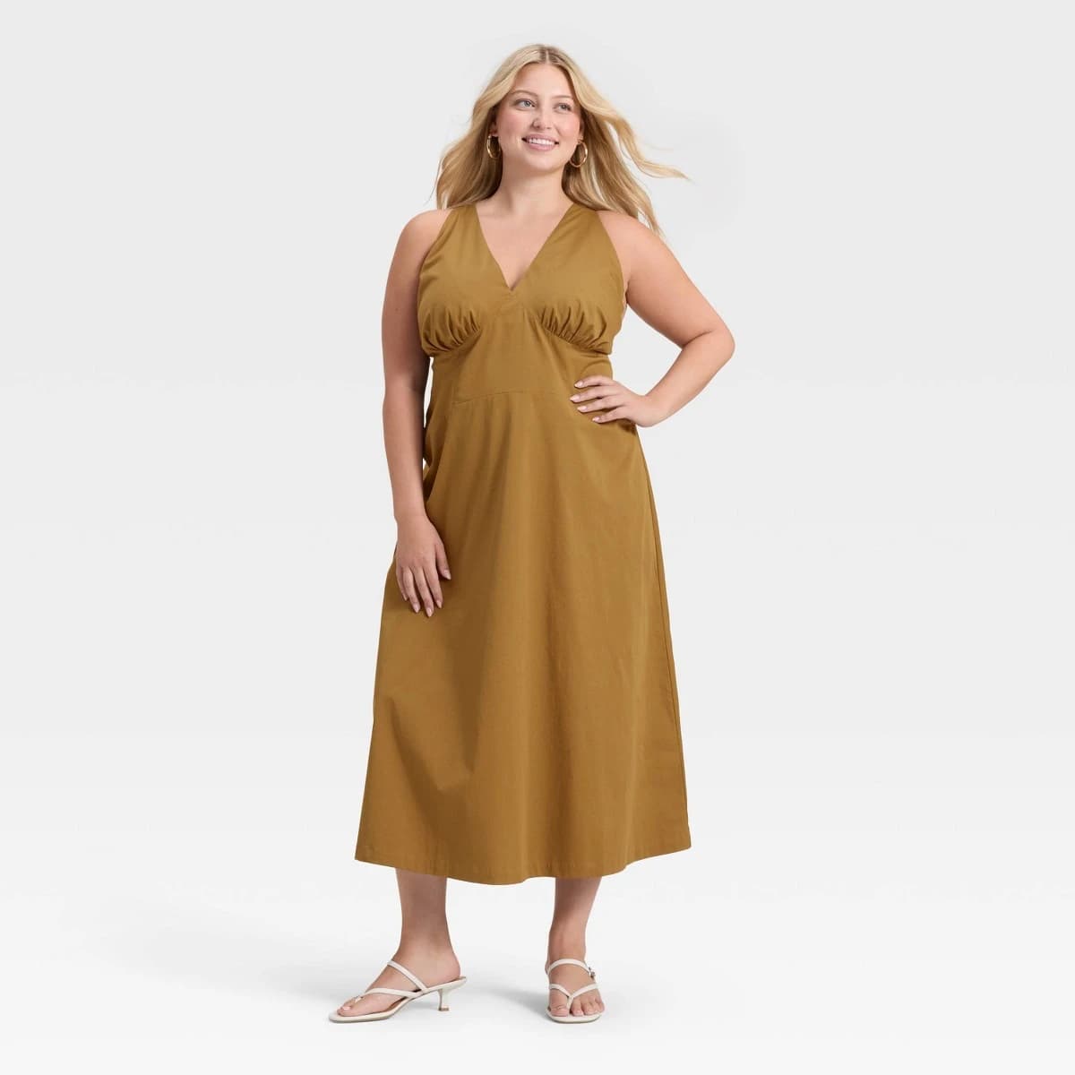 Women's Wide Strap Open Back Maxi Dress - A New Day™ Brown XXL — Manufacturer Picture