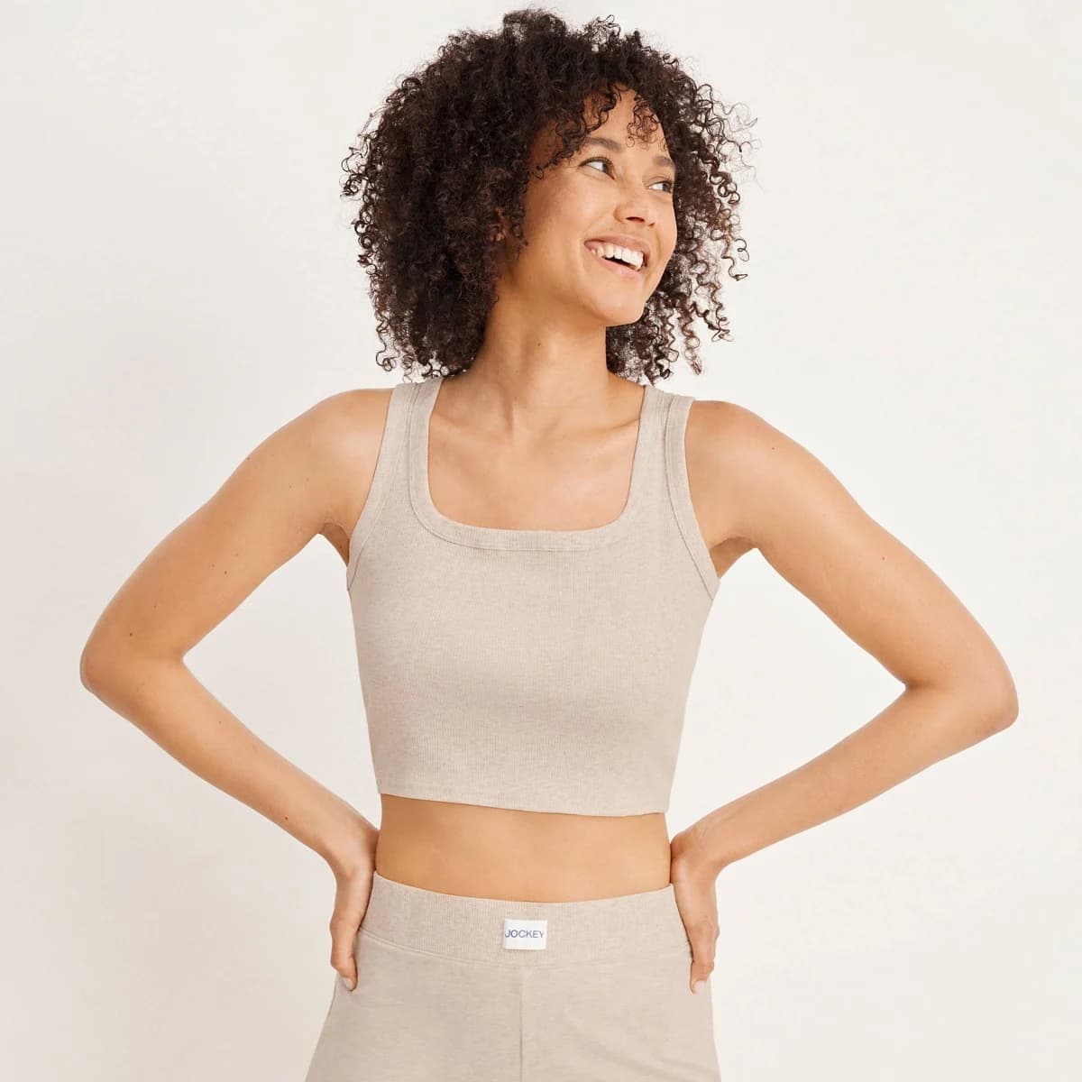 Jockey Generation™ Women's Organic Cotton Blend Cropped Tank Top - Oatmeal Heather S — Manufacturer Picture