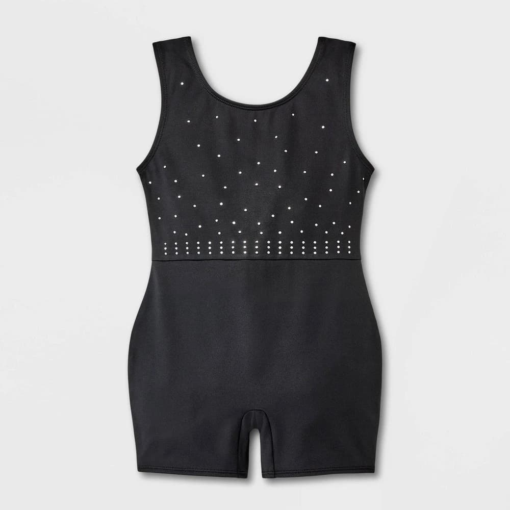 Girls' Gymnastics Jewel Biketard - Cat & Jack™ Black M — Manufacturer Picture