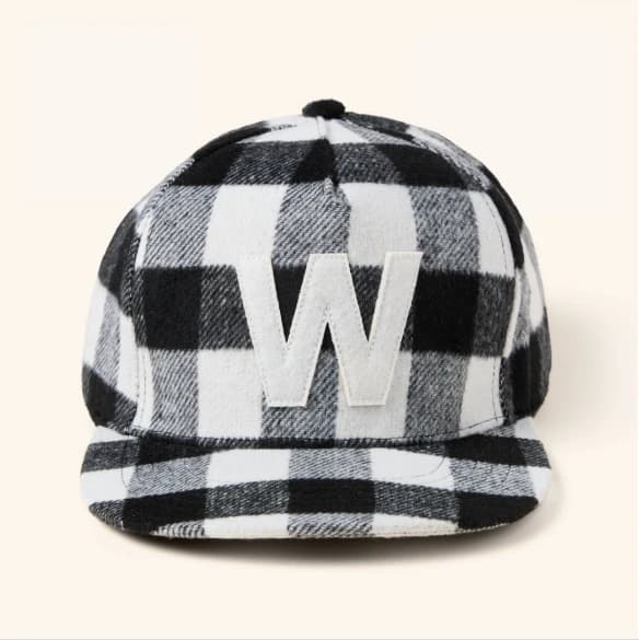 Adult Buffalo Check Flat Brim Hat - Woolrich Black/White — Manufacturer Picture