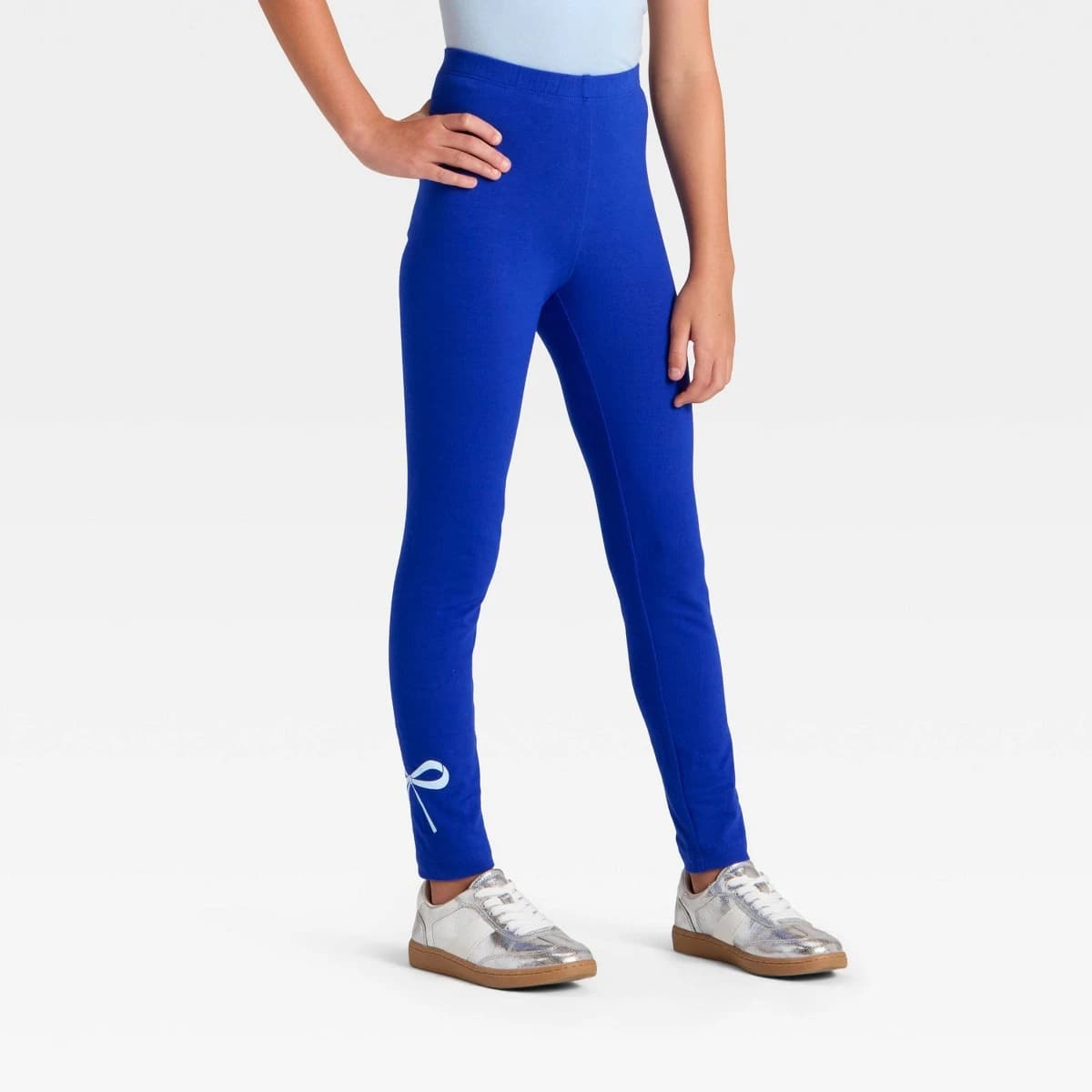 Girls' Pull-On Hanukkah Bow Leggings - Cat & Jack™ Blue S — Manufacturer Picture