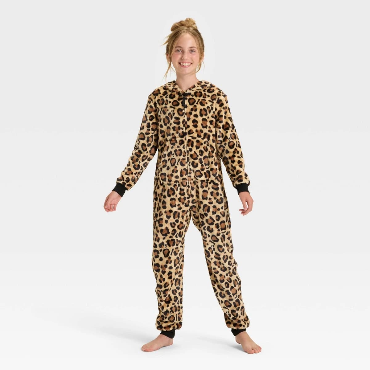 Girls' Leopard Union Suit -Cat & Jack™ Brown M — Manufacturer Picture