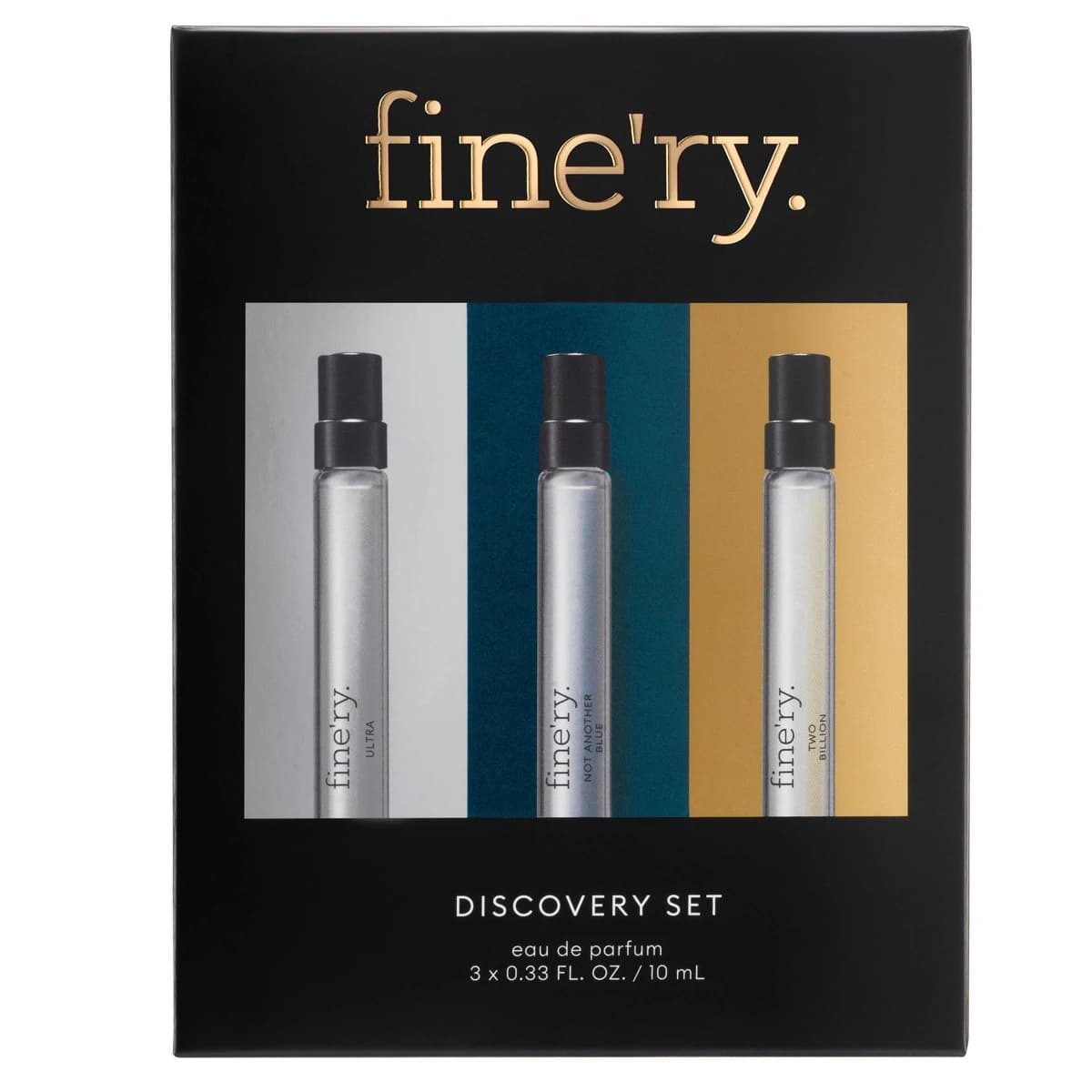 Fine'ry Discovery Set - Eau de Parfum 3 x 10 mL (Ultra, Not Another Blue, Two Billion) — Manufacturer Picture