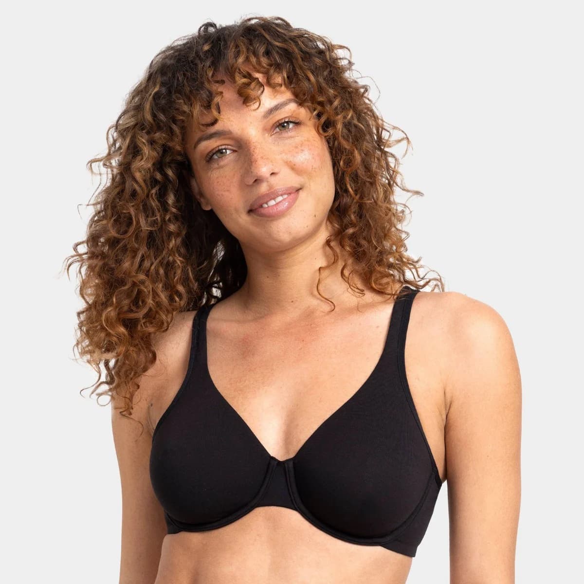 Fruit of the Loom Women's Premium Cotton Stretch Unlined Underwire Bra - Black XL