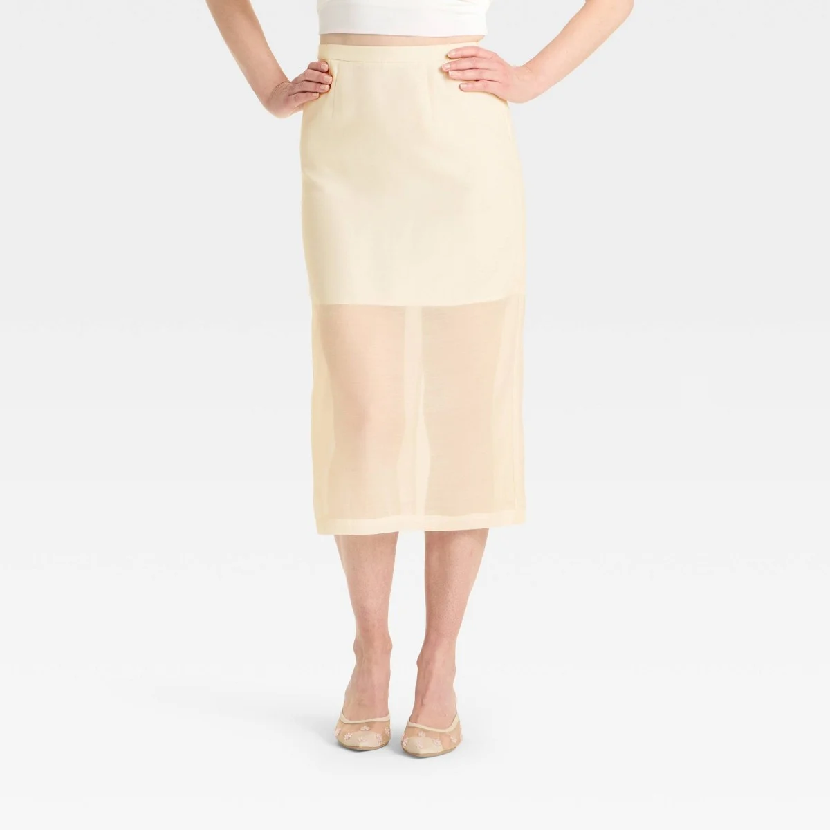 Women's Sheer Midi A-Line Skirt - A New Day™