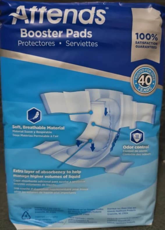 Attends Unisex Booster Pad Ultra Thin 3.5 x 11" BST0192 37 24 Ct