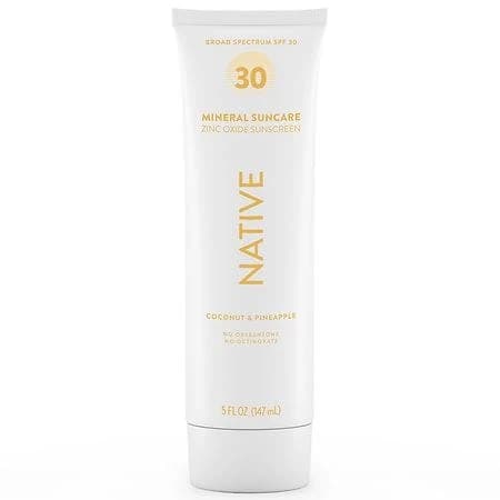 Native Mineral Sunscreen SPF 30 Coconut & Pineapple 5 Fl Oz Zinc Oxide