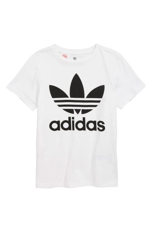 Adidas Originals | Boy's Junior's Trefoil T-Shirt, White, Size Small — Manufacturer Picture
