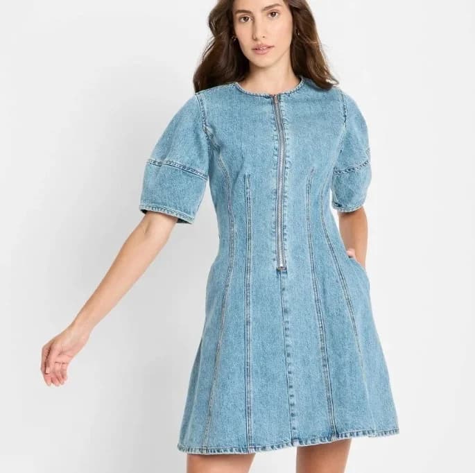Women's Corset Denim Mini A-Line Dress - Future Collective — Manufacturer Picture