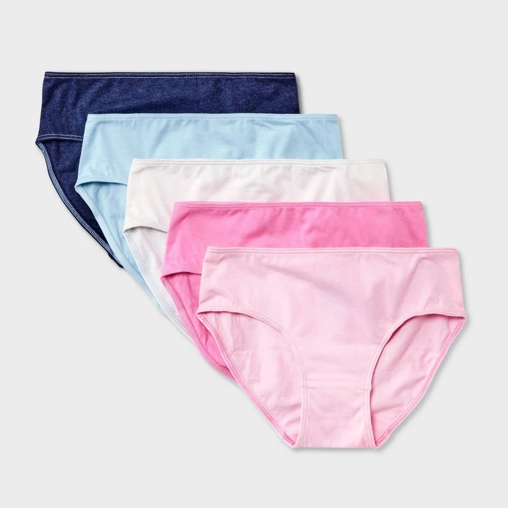 Girls' 5pk Underwear Briefs - Dealworthy™ Blue/Pink XL — Manufacturer Picture