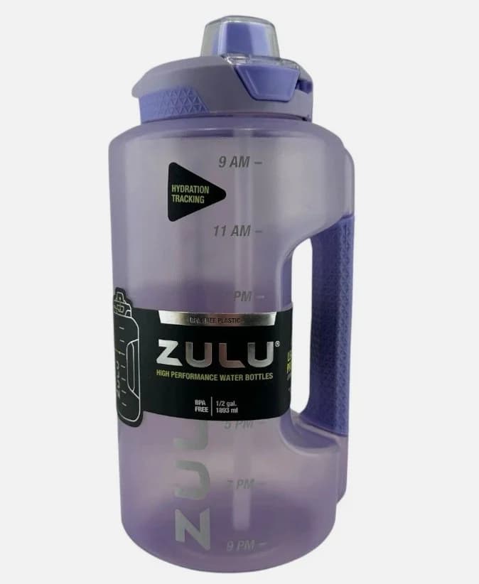 Zulu Goals Half-Gallon Water Bottle with Time Marker & Straw, 64 oz — Manufacturer Picture