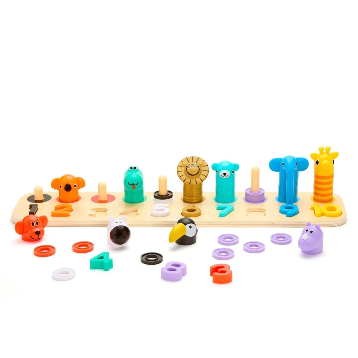 FAO Schwarz Nature Numbers Counting Puzzle Toy Stack & Count 76 Pieces — Manufacturer Picture
