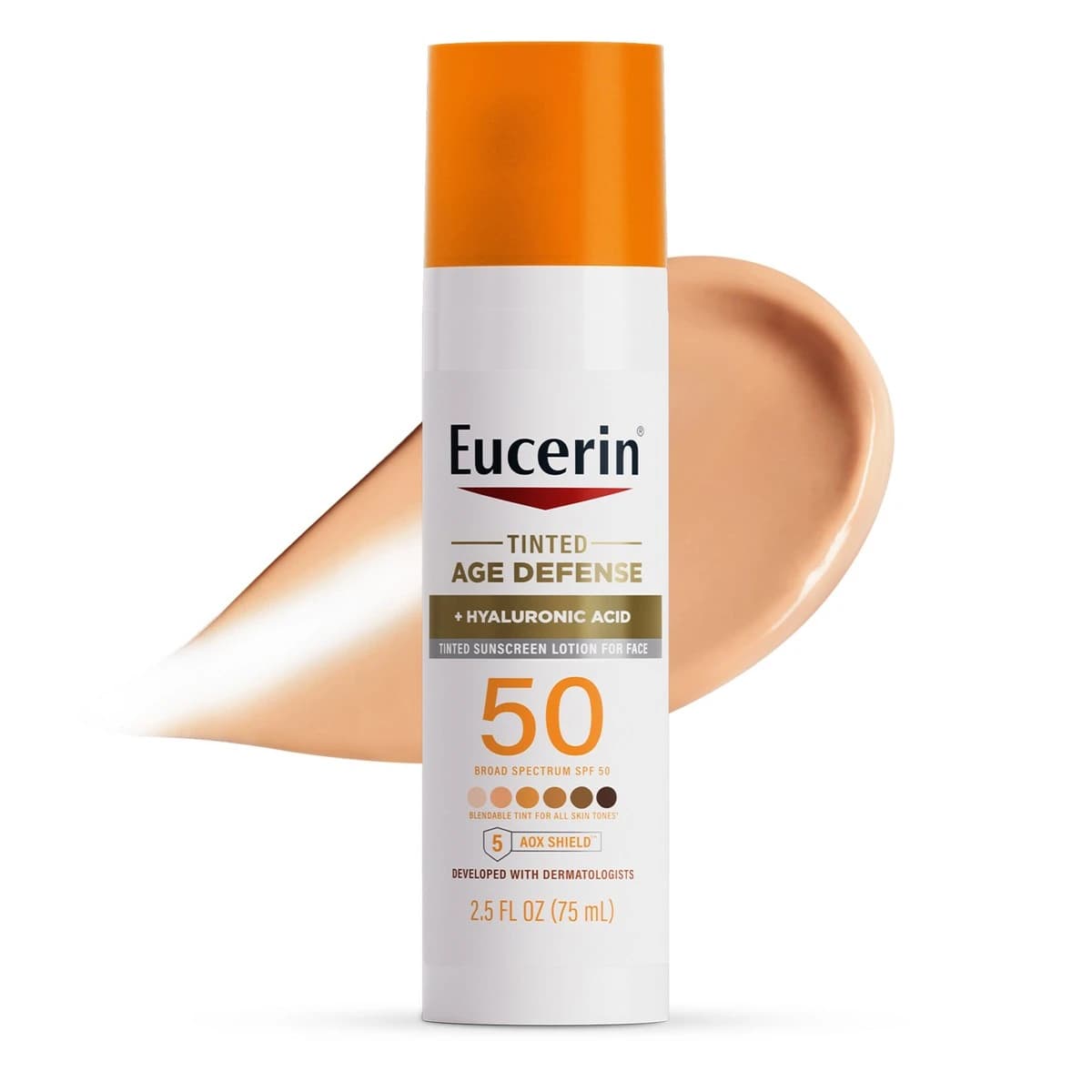 Eucerin Tinted Age Defense +Hyaluronic Acid SPF 50 Tinted Sunscreen Lotion 2.5oz — Manufacturer Picture