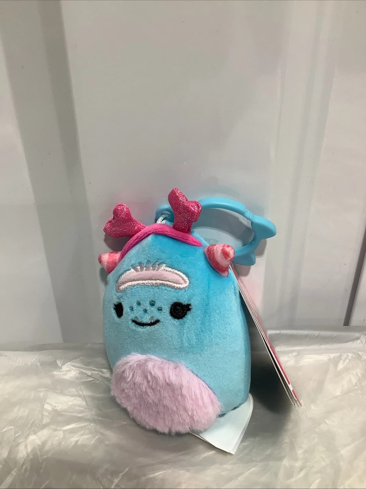 Squishmallows 3.5" Clip-On Valentines Alijoon the Monster — Actual Product