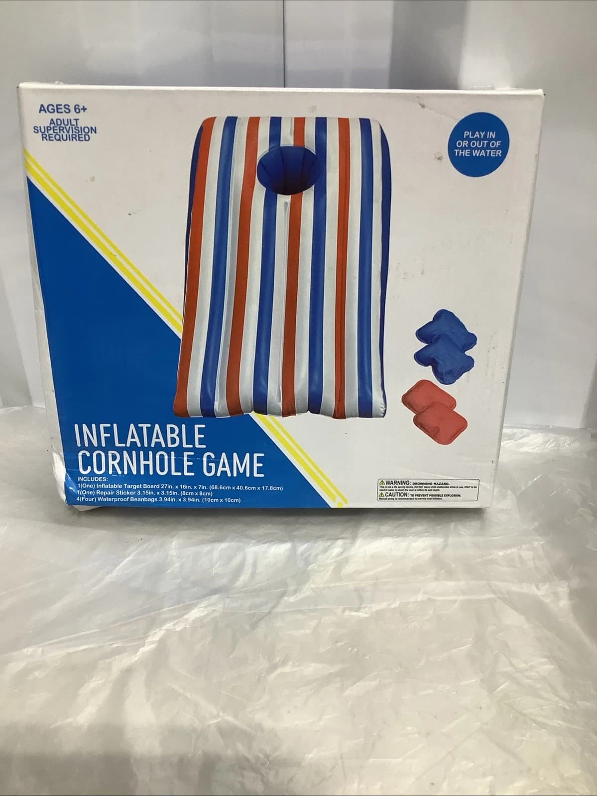 Inflatable Cornhole Game, One Board And 4 Waterproof Beanbags — Actual Product