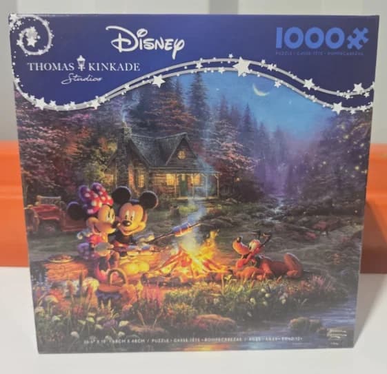 Ceaco 1000 Piece Mickey & Minnie Sweetheart Campfire Interlocking Jigsaw Puzzle