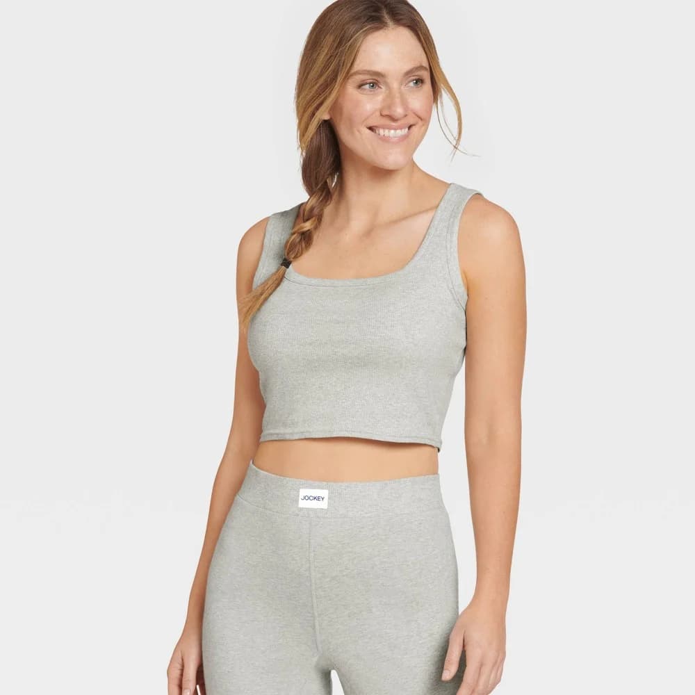 Jockey Generation™ Women's Organic Cotton Blend Cropped Tank Top - Gray S — Manufacturer Picture