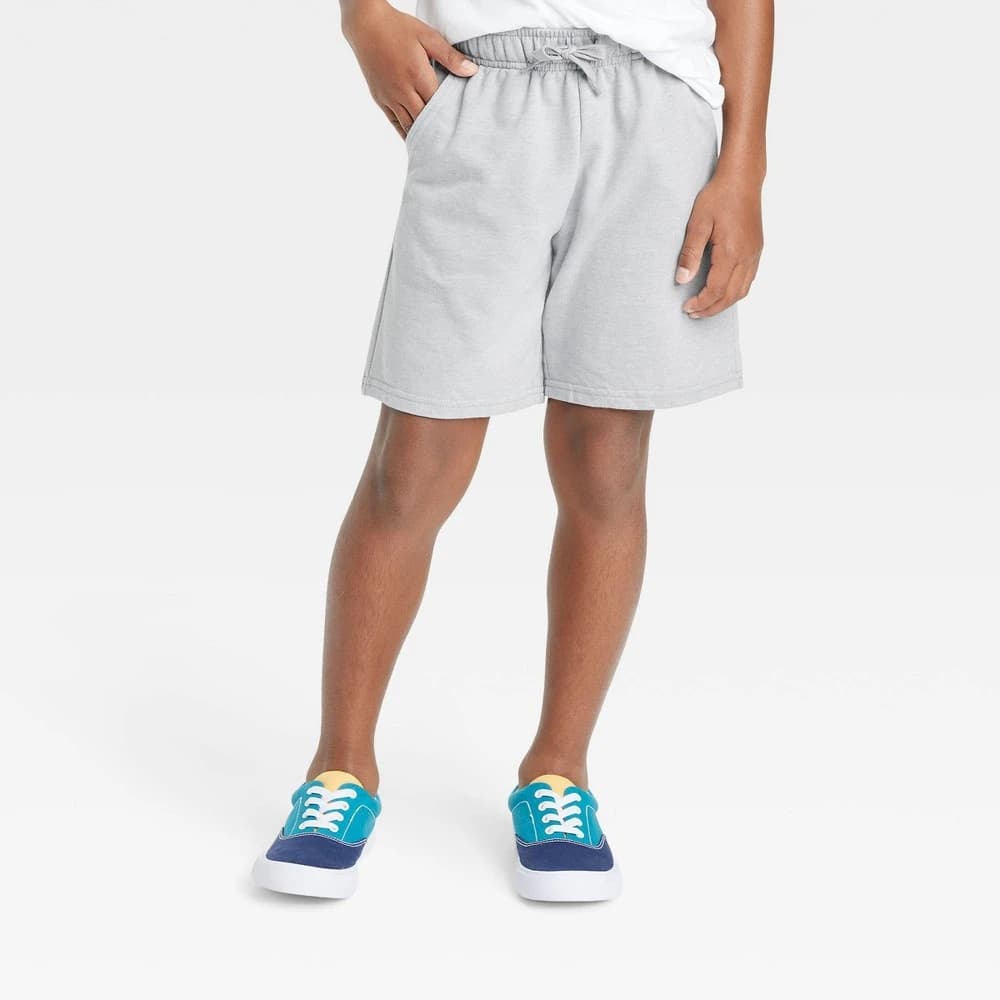Boys' Pull-On 'At the Knee' Knit Shorts - Cat & Jack™ Light Gray XXL Husky — Manufacturer Picture