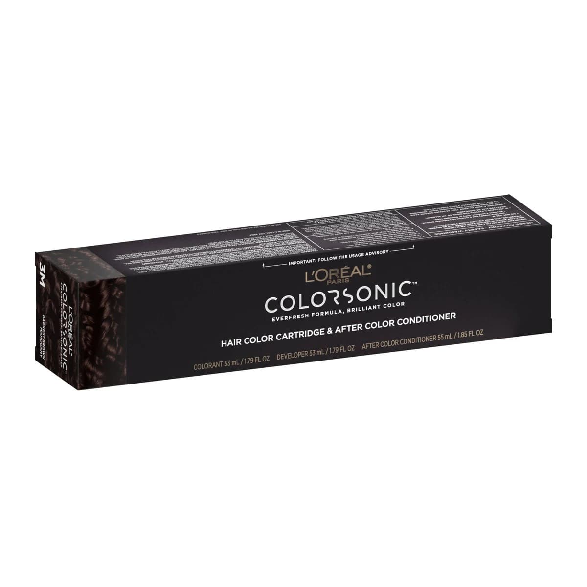 L'Oréal Paris Colorsonic Ammonia-Free Permanent Hair Color Cartridge - 3M Darkest Brown Mahogany