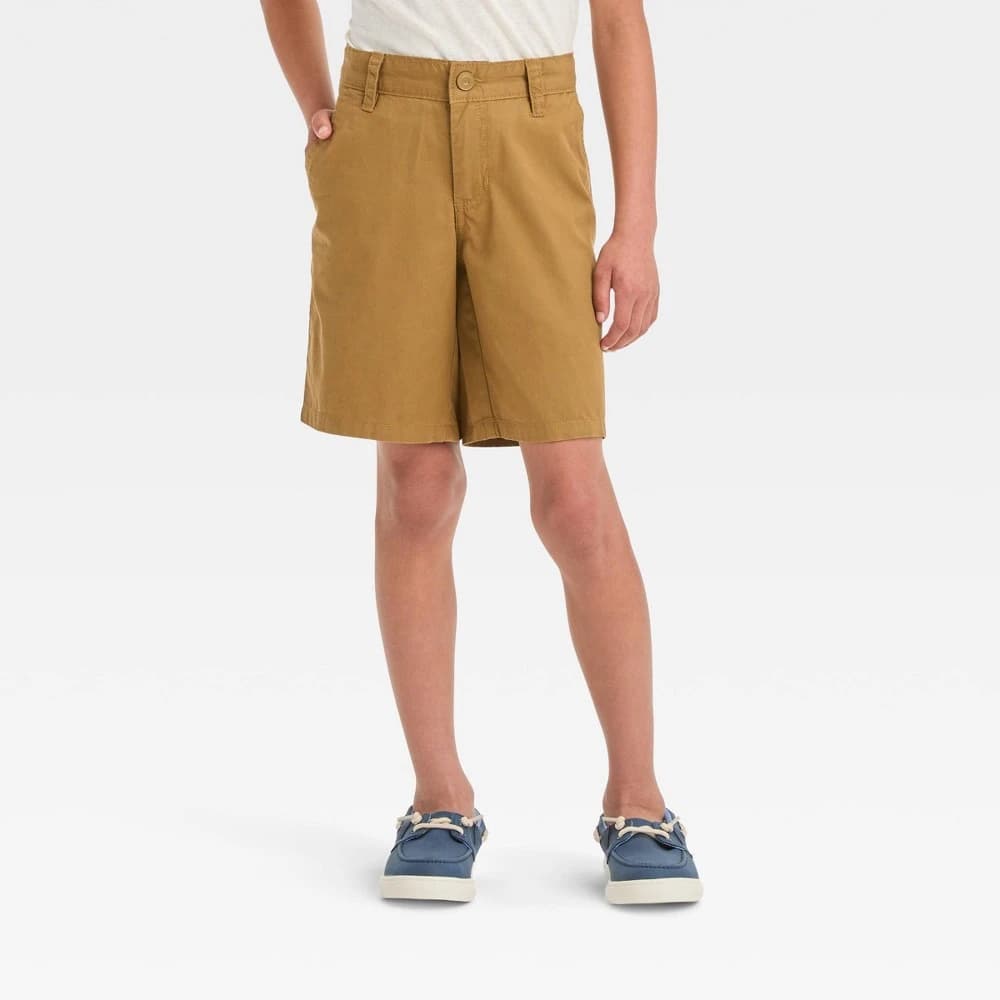 Boys' Flat Front 'At the Knee' Chino Shorts - Cat & Jack™ Brown 5 — Manufacturer Picture