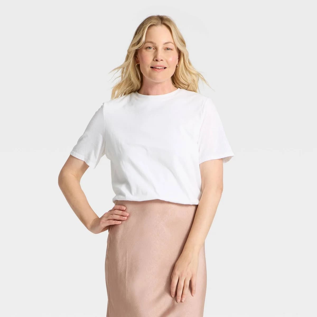 Women's Cropped Bubble T-Shirt - A New Day™ White XS — Manufacturer Picture