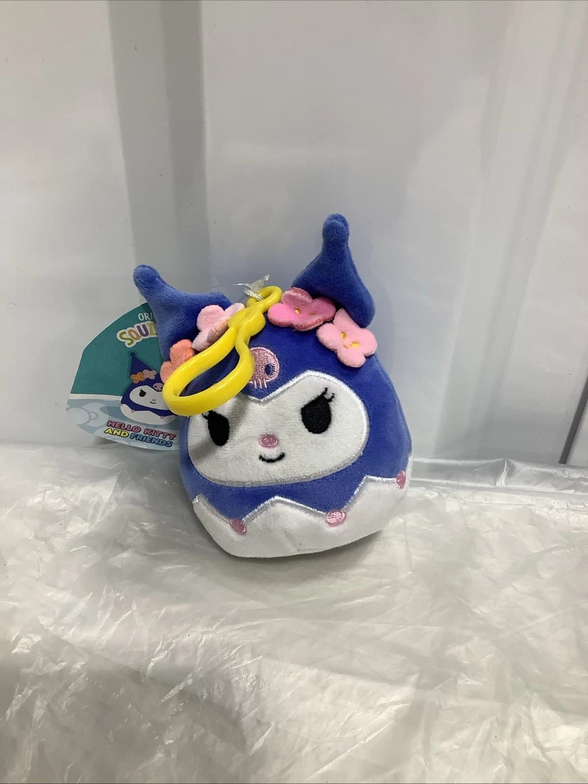 Squishmallows Kuromi Hello Kitty Mini Purple Plush Bag Clip Keychain Toy — Actual Product