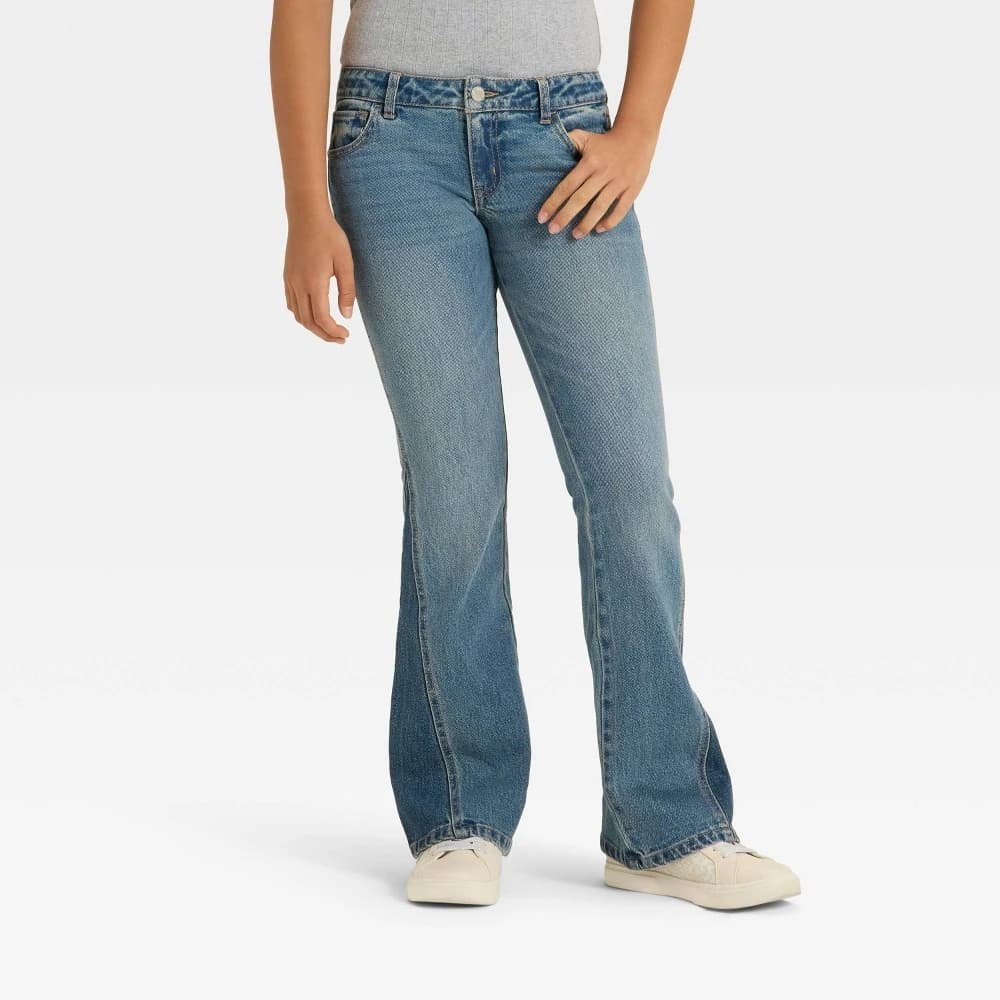 Girls' Low-Rise Flare Jeans - art class™ Medium Wash 10 — Manufacturer Picture