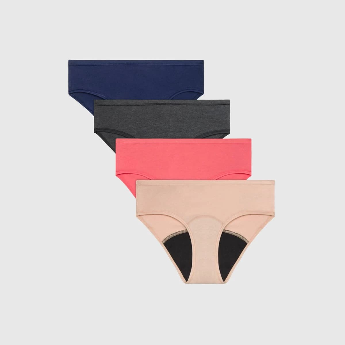 Hanes Girls' 4pk Hipster Period Underwear Moderate Protection - colors may vary 12