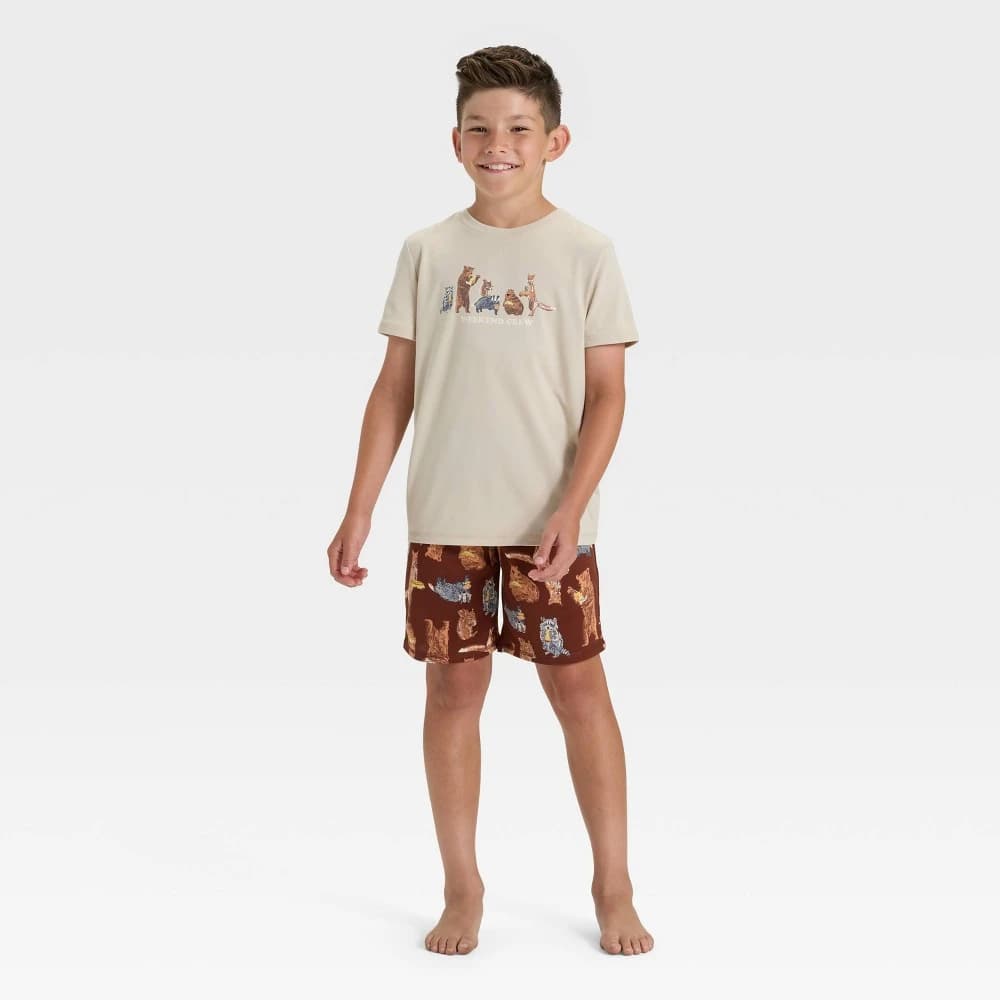 Boys' 2pc Short Sleeve Pajama Set - Cat & Jack™ Cream XS — Manufacturer Picture